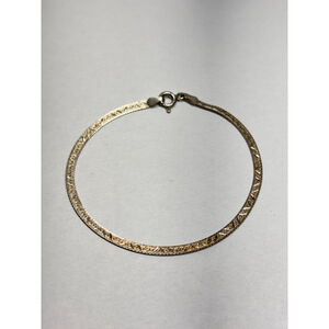 vintage Signed FAS Italy Sterling Silver 925 Herringbone Diamond Cut Bracelet 7"